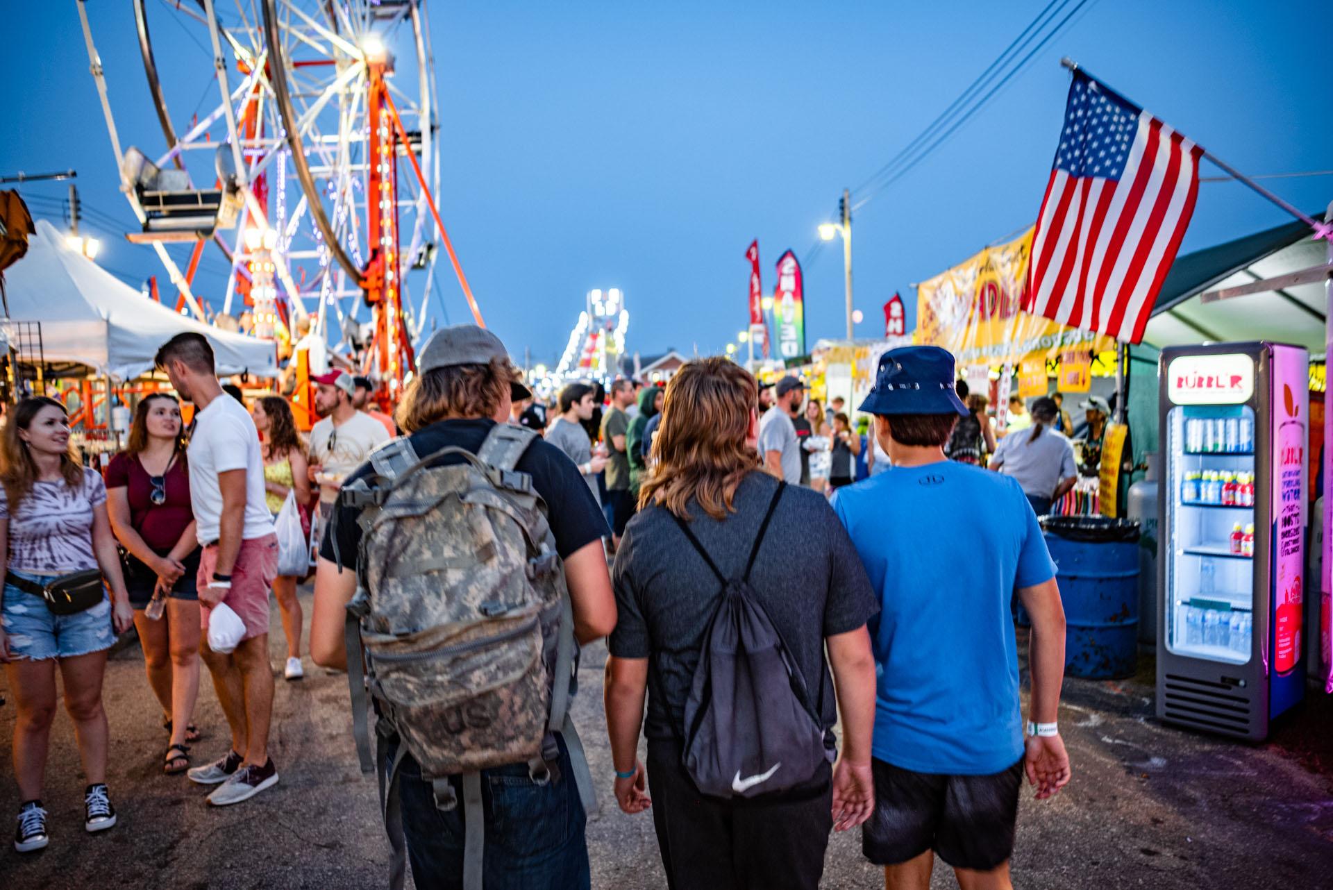 People walking through the U.P. State Fair