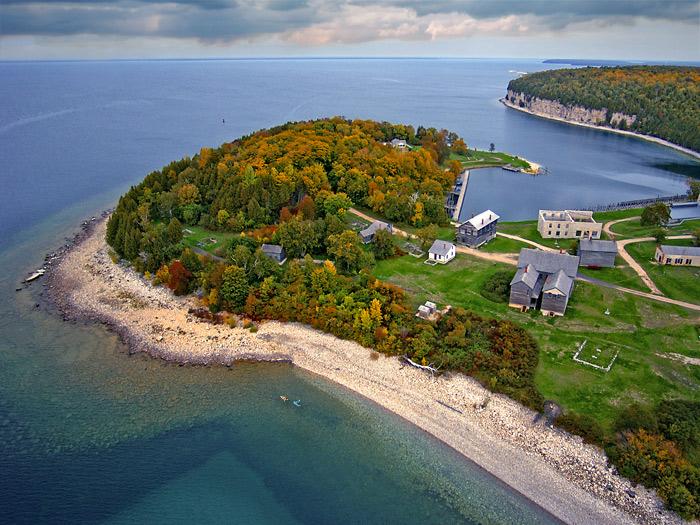 Aerial shot of fayette in fall