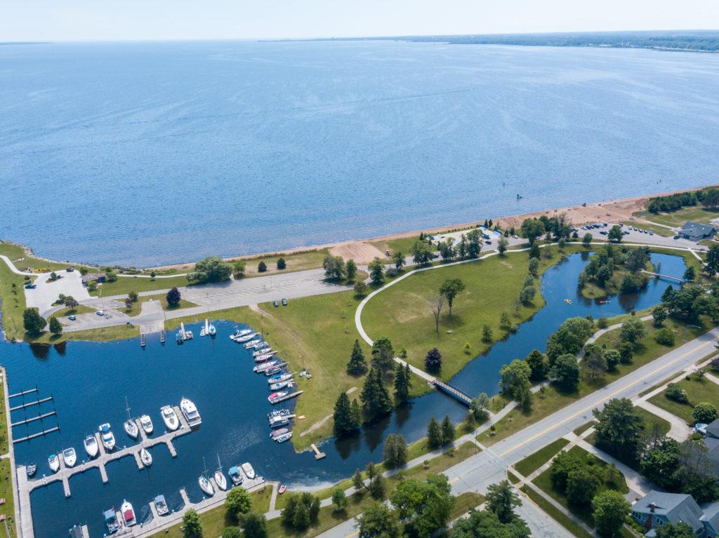 aerial view of Gladstone marina