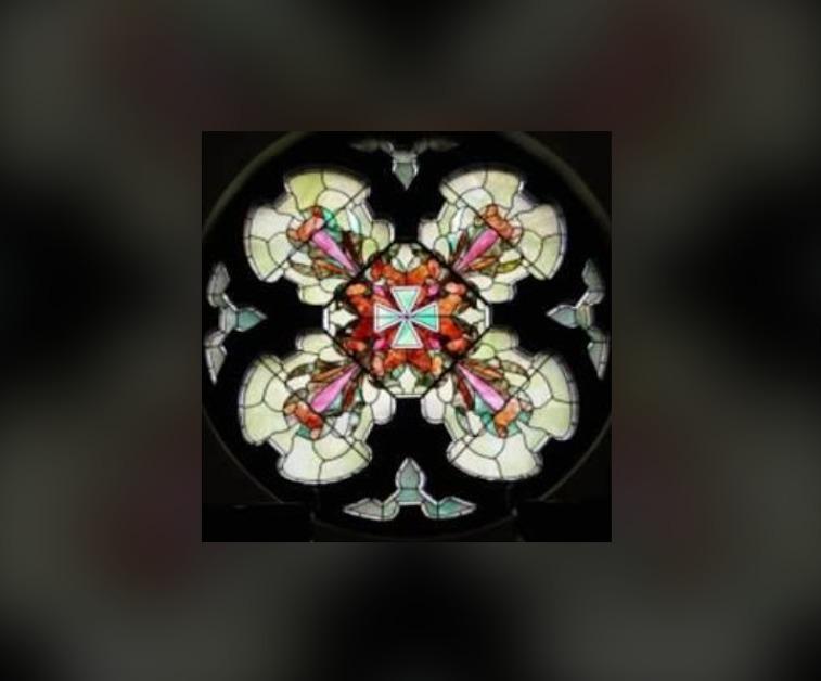 stained glass rosette window