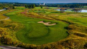 aerial view of a golf course