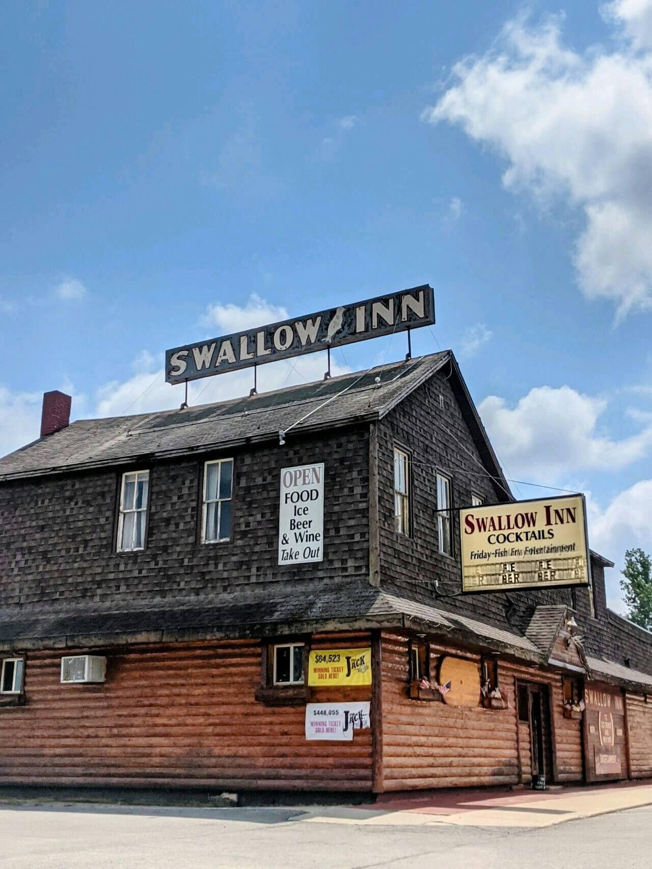 Exterior shot of the Swallow Inn from Escanaba in da Moonlight